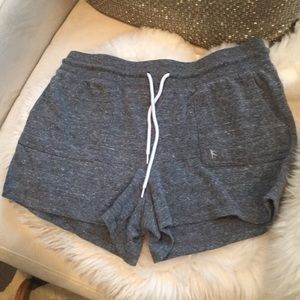 Dark gray drawstring athletic shorts